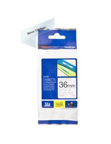 NASTRO TIPO TZ 36MM NERO TRASPARENT