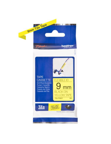 NASTRO TZ 9MM NERO GIALLO FLESS