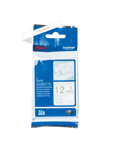 NASTRO IN TESS 12MM ORO SU BIANCO