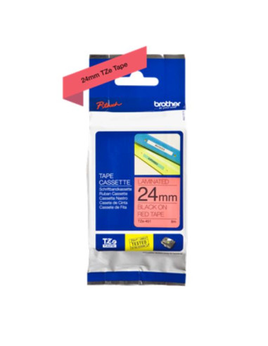 NASTRO TZ 24MM NERO SU ROSSO LAMINA