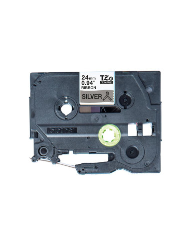 NASTRO TESSUTO NERO SU ARGENTO 24MM