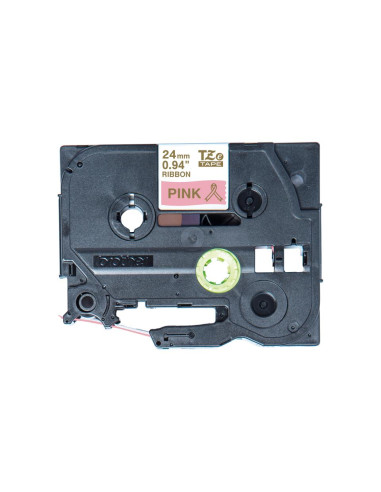 NASTRO TESSUTO ORO SU ROSA 24 MM