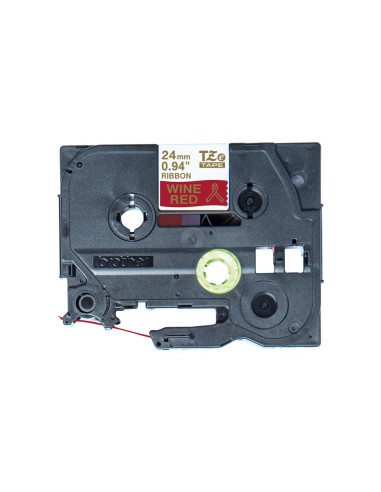 NASTRO TESSUTO ORO ROSSO SCURO 24MM