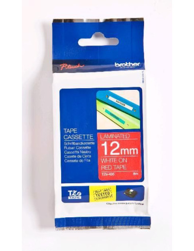 NASTRO TIPO TZ 12MM BIANCO  ROSSO